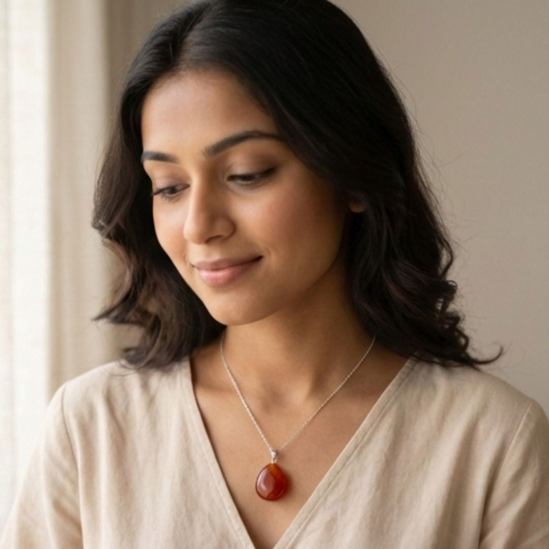 Carnelian Crystal Pendant – Energy & Motivation Stone