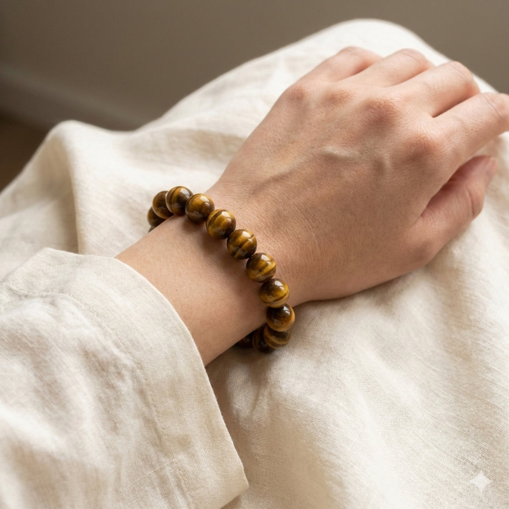 Tiger Eye Crystal Bracelet – Confidence & Strength Stone