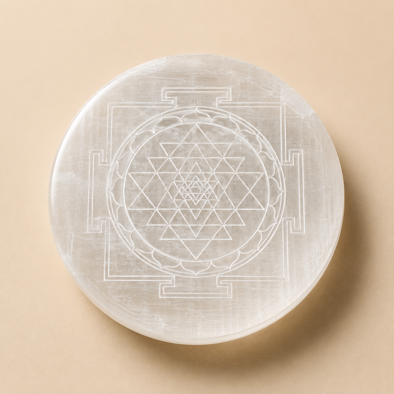 Auriclane Shree Yantra Selenite Charging Plate product photo for Auriclane